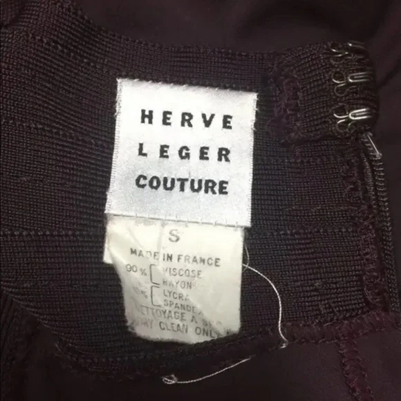 HERVE LEGER Couture Vintage AW1997 Runway Knit Jersey Open Back Long Dress S. - Picture 4 of 8